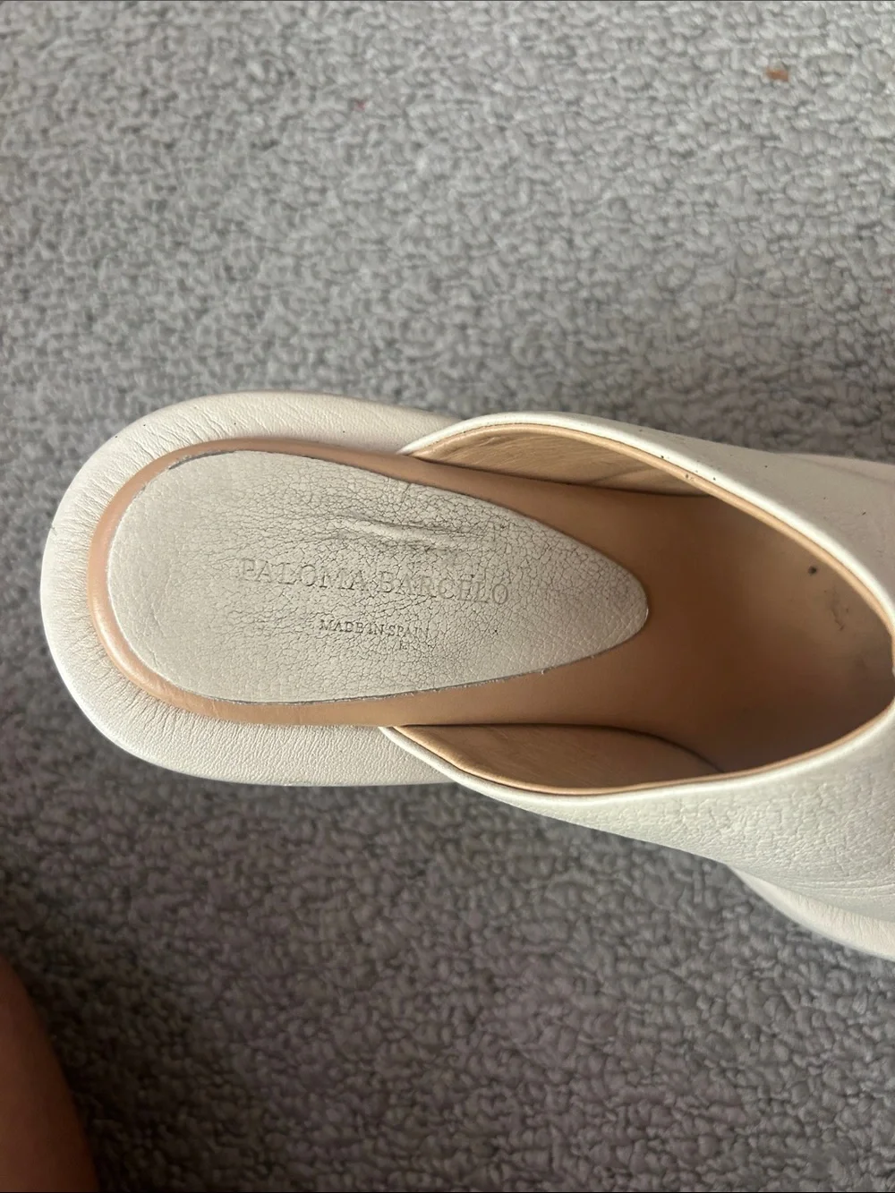Paloma Barcelo Cream Platform Wedge Slide